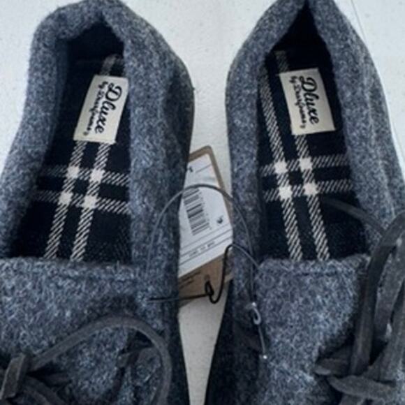 NWT!!"DEAR FORMS" DLUXE, Men's Slippers, Memory Form, Grey/Black ,Size LG 11-12 - Picture 5 of 8